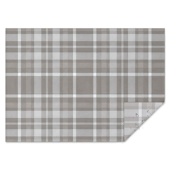 Gray White Plaid Checkered Pattern Rectangle Tablecloth 60"x84",Waterproof Polyester Rectangle Table Cloth, Wipeable Spillproof Polyester Tablecloth for Dining, Camping, Indoor and Outdoor