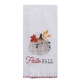 thumbnail image 1 of Gray White Plaid Pumpkin Hello Fall Harvest Blessings Kitchen Flour Sack Towel, 1 of 1
