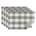 thumbnail image 1 of Gray/White Reversible Gingham/Buffalo Check Placemat Set, 1 of 3