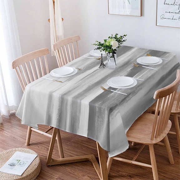 Gray White Tablecloth Rectangle Table Cloth 60x102 , Waterproof Tablecloth Outdoor Table Cloth, Vintage Country Abstract Gradient Mottled Washable Table Cover for Kitchen Dining Party