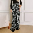 thumbnail image 1 of Gray Wide Leg Sweatpants Women's Leopard Print and Red Wide Leg Pant with Pocket Fashion Clothing, 1 of 6