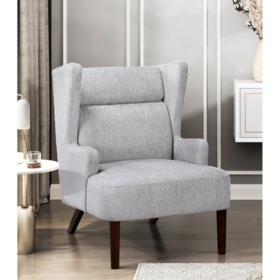 Gray Wingback Design Accent Chair / Sophisticated Focal Point in Room