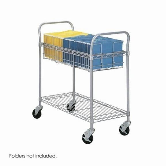 Gray Wire Mail Cart- 36''W
