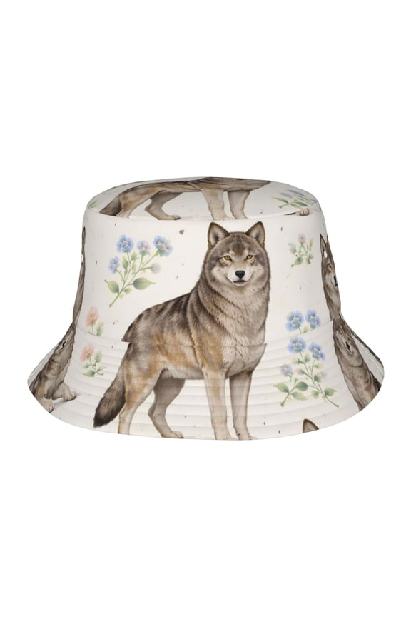 Gray Wolf Fisherman's Hat Lightweight and Breathable Sun Hat Suitable for Both Men and Women