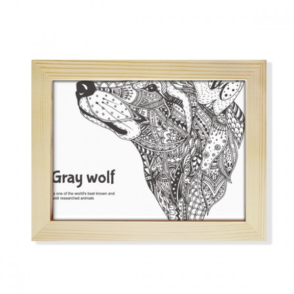 Gray Wolf Friend Company Desktop Photo Frame Picture Art Decoration Painting 6x8 inch