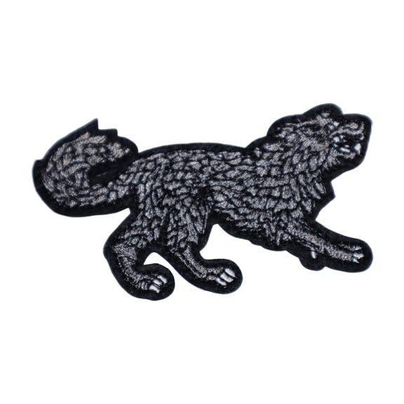 Gray Wolf Iron On Patch