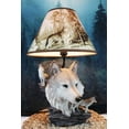 thumbnail image 1 of Gray Wolf Table Lamp Decor Wildlife Full Moon Howling Timber Wolf Pack, 1 of 7