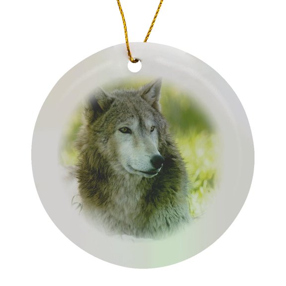3drose, Gray Wolf, Timber Wolf. Bear World, Wyoming. Usa - Us51 Pox0035 - Pete Oxford, Circle Porcelain Ornament
