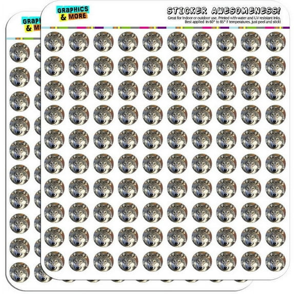 Gray Wolf with Fall Background 200 1/2" (0.5") Planner Calendar Scrapbooking Crafting Stickers