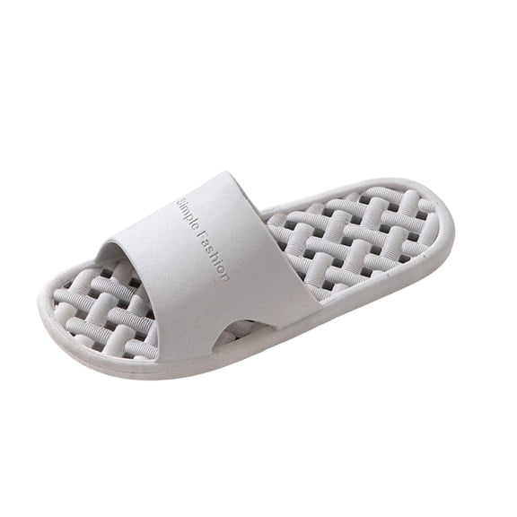 Gray Women And Men Slippers Quick Dry Bathroom Slippers With Slip Resistant Soles Woven Design Easy Slip On Fit Spring And Summer Home Shoes Size 40