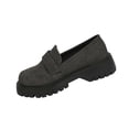 thumbnail image 1 of Gray Women Fashionable Loafers Comfortable With Round Toe And Thick Heel For Everyday Activities And Wear, 1 of 9