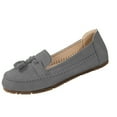 thumbnail image 1 of Gray Women Flat Loafers With Tassel Soft Sole Slip On Design For Comfortable Casual Wear, 1 of 6