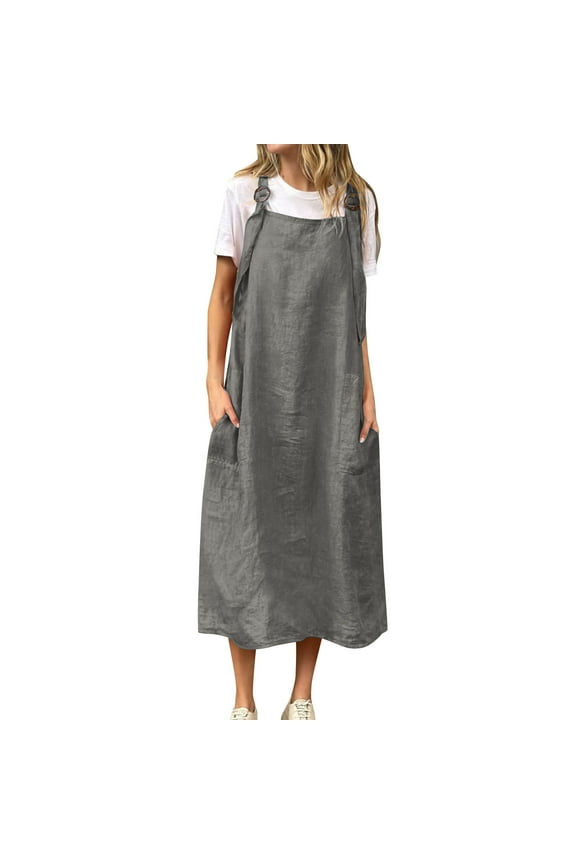 Gray Women Hawaiian Maxi Long Midi Dresses Homecoming Dress for Women Sleeveless Spaghetti Strap Square Neck Beach Formal Date Night Evening Gowns Holiday Casual M