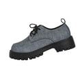 thumbnail image 1 of Gray Women Lace Up Loafers Round Toe Low Heel For Comfortable Use, 1 of 8