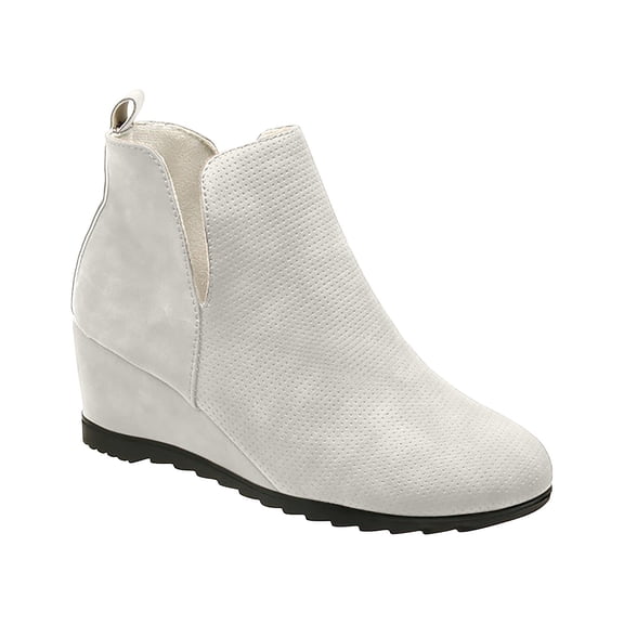 Gray Women S Casual Footwear With Flat Wedge Heel And Round Toe For Plus Size Wear During Daily Times