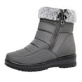 thumbnail image 1 of Gray Women'S Fashion Winter Boots With Round Toe And Mid Heel For Comfort In Daily Use And Outdoor Indoor, 1 of 4