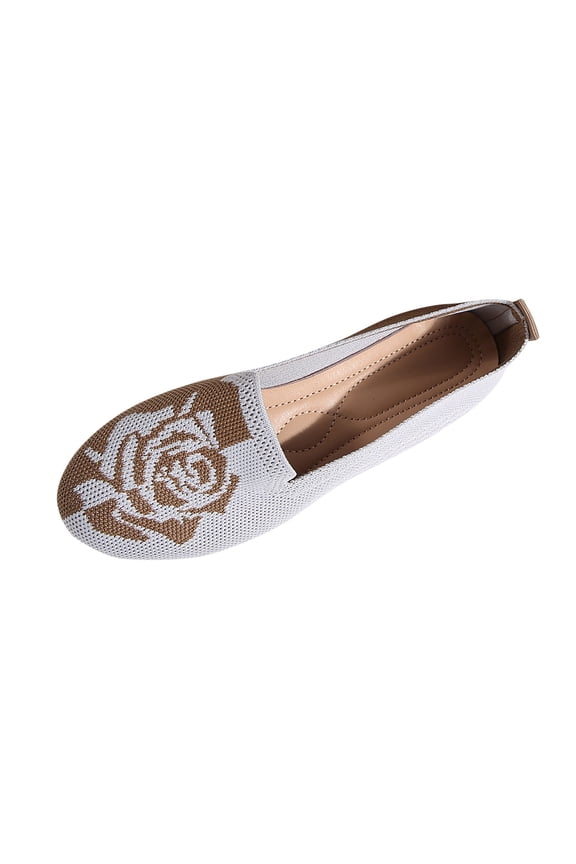 Gray Women'S Flats Spring Summer Rose Embroidery Design Low Cut Slip On Mesh Upper Low Top Work Shoes Footwear For Office Daily Wear Size 38