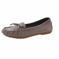 thumbnail image 1 of Gray Women'S Spring Lazy Casual Footwear Large Size Suede Slip On Flat Bow Work For Ladies, 1 of 4