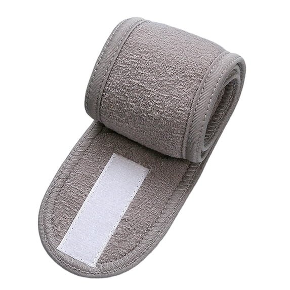 Gray Women'S Stretch Terry Cloth Headband For Makeup Shower Bath Sports Soft Absorbent Adjustable Hair Band One Size Fits All 24 X 3.5 Inches