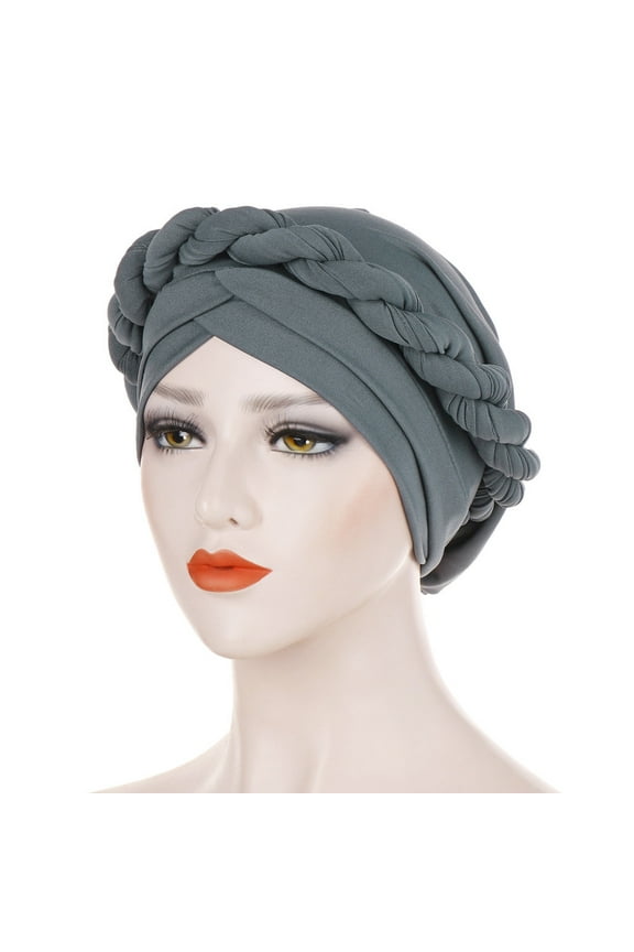 Gray Women's Baseball Caps, Fashion Women Braid India Hat Muslim Ruffle Cancer Chemo Beanie Turban Wrap Cap,Women's Accessories Baseball Caps