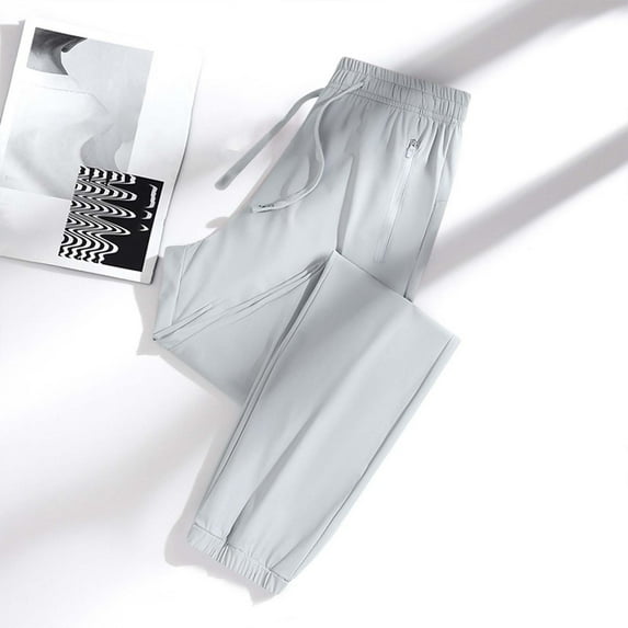 Gray Women's Casual Pants, Stretch Active Women Unisex Quick Drying Pants Breathable Loose Pants Womens Cool Stretch Pants With Zipper Pockets,Women's Casual Pants L