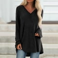 thumbnail image 1 of Gray Women's Long Sleeve T-shirt, Women Fashion Plus Size V Neck Long Sleeved T Shirt Blouse Tops Features:,Women's Long sleeve T-shirt 3XL, 1 of 5