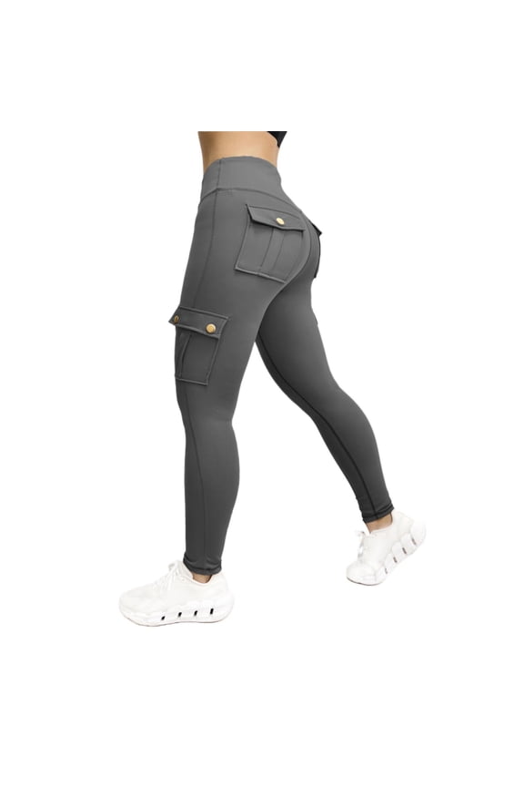 Gray Womens Pants Workwear Fitness Pants High Elastic Tight Yoga Pants Quick Drying Running Trousers Casual Pants Women