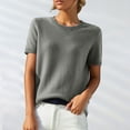 thumbnail image 1 of Gray Womens Shirts Dressy Casual, Polyester Schools Out For Summer Tshirt, Womens Tops Casual, Women's Round Neck Short Sleeved Loose T Shirt With A Knit Bottom Short Top, 1 of 9