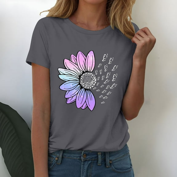 Tshirts for Womens Fashion Workout T Shirts Athletic Plus Size Tops Summer Trendy Clothes 2026 Short Sleeve Spring Tee Fashion Clothing