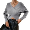 thumbnail image 1 of Gray Womens Sweaters Women'S Autumn and Winter Fasion Off The Shoulder Long Sleeve Sleeve One Word Collar Sweater Knitted Solid Color Fall Outfits for Women 2025, 1 of 4