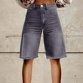 thumbnail image 1 of Gray Womens Sweatpants Flare Denim Shorts for Women Wide Leg Denim Shorts Woman Vintage Floral Print High Waisted Straight Pants with Pockets Casual Pants Women, 1 of 4