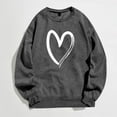 thumbnail image 1 of Gray Womens Sweatshirt Fashion Women's Warm Sweatshirt Casual Long Sleeve O Neck Soft Love Heart Printed Shirt Ladies Winter Sweatshirts Tops Fall Clothes for Women, 1 of 5