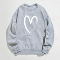 thumbnail image 1 of Gray Womens Sweatshirt Fashion Women's Warm Sweatshirt Casual Long Sleeve O Neck Soft Love Heart Printed Shirt Ladies Winter Sweatshirts Tops Fall Clothes for Women, 1 of 5