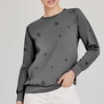 thumbnail image 1 of Gray Womens Tops Ladies Loose Large Long Sleeved T Shirt Star Printed Sweater Fall Outfits for Women 2025, 1 of 3