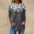 thumbnail image 1 of Gray Womens Tops Womens Blouses Dressy Casual Fall Hippie Tshirts Shirts Long Sleeve Cute Tops Floral Tunics Tops Crew Neck Sweatshirts Shirts for Women, 1 of 5