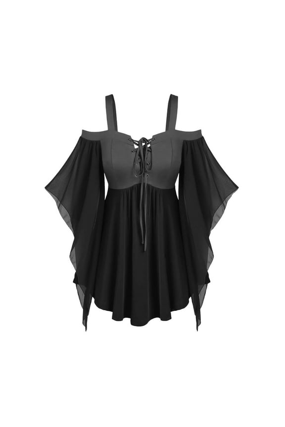 Gray Womens T Shirts Spaghetti Strap Short 3/4 Batwing Sleeve Tops Tee for Women Vneck Color Block Medieval Goth Grunge Mesh Cami Tank Summer Fall Tee Shirt 2025 M