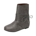 thumbnail image 1 of Gray Womens Winter Boots With Lace-Up And Round Toe For Comfortable And Fashionable Outfits, 1 of 4