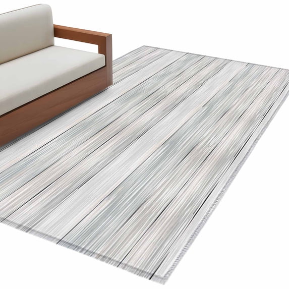 Gray Wood Area Rugs Collection 3'x5', Modern Art Retro Grey Wooden Textures Non Slip Indoor Rectangle Throw Runner Rug Floor Mat Carpet for Living Room Dining Table Bedroom Nursery