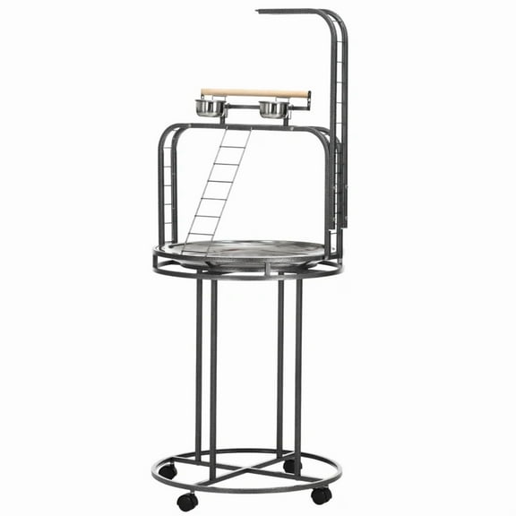 Gray Wood Bird Stand Parrot Stand Large Bird Perch Stand