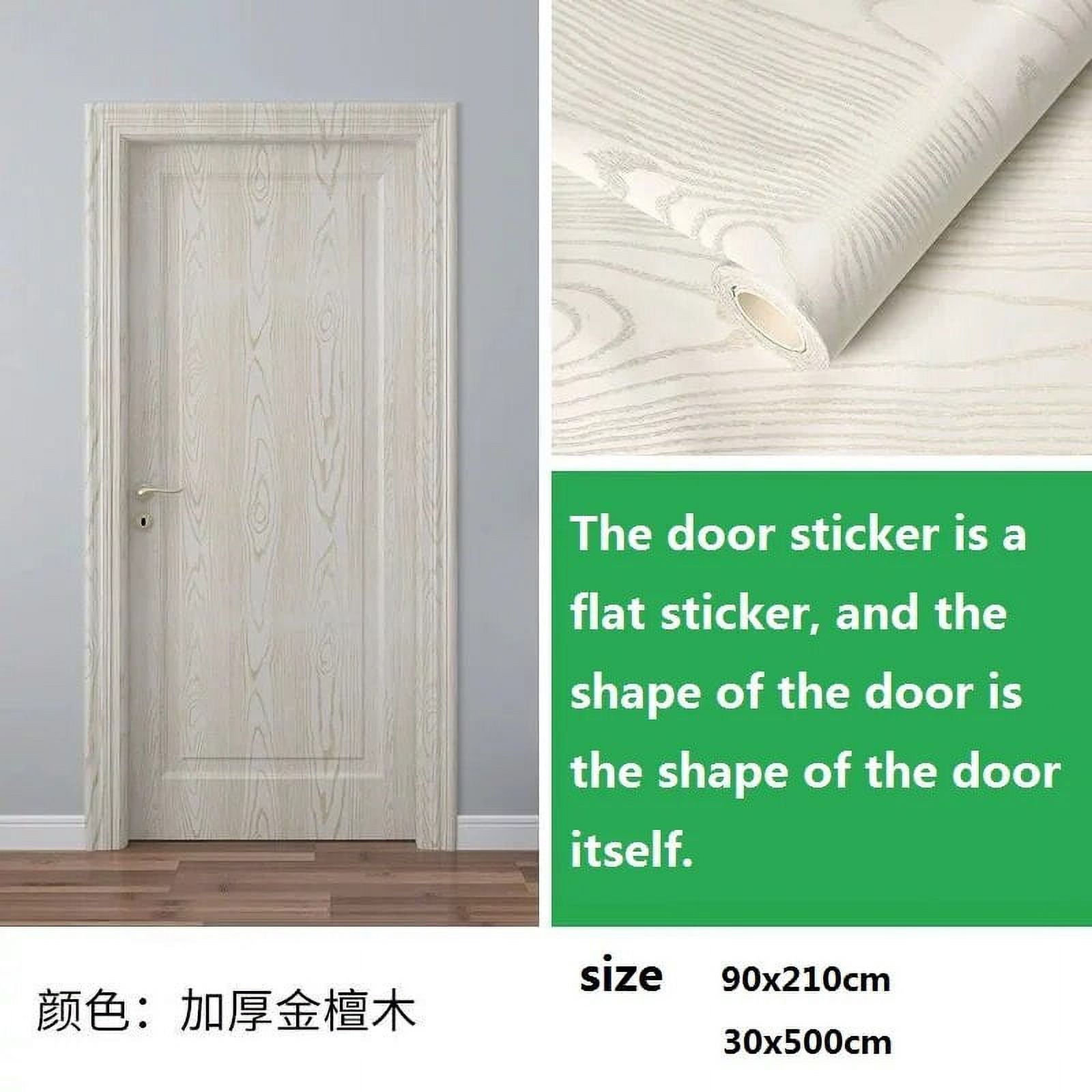 Gray Wood Grain Door Sticker Self Adhesive Furniture Desktop