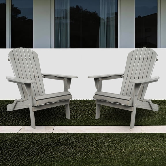 Gray Wood Lawn Chair - Foldable Solid Outdoor Folding Texture