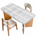thumbnail image 1 of Gray Wood Table Cloths for 3 Foot Rectangle Tables, Modern Art Retro Grey Wooden Textures Patio Waterproof Elastic Fitted Tablecloths, Washable Rectangular Table Cover for Camping, 1 of 8