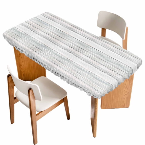 Gray Wood Table Cloths for 3 Foot Rectangle Tables, Modern Art Retro Grey Wooden Textures Patio Waterproof Elastic Fitted Tablecloths, Washable Rectangular Table Cover for Camping