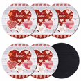thumbnail image 1 of Gray Wood Valentines Day Coasters Set of 6, Absorbent Coasters for Drinks, Love Hearts Romantic Farmhouse Coaster for Desk Coffee Table Protection, Home Decor House Warming Gifts 4", 1 of 8