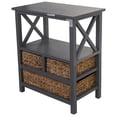 thumbnail image 1 of Gray Wooden Accent Table With 3 Drawers, 1 of 2