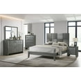 thumbnail image 1 of Gray Wooden King Panel Square Design Bed 6pc Master Bedroom Furniture Set, 1 of 10