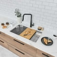 thumbnail image 1 of Stylish Stainless Steel Colander (16" x 8"), Gray Silicone Drying Rack (16 ¾" x 13 ⅛") & Bamboo Cutting Board (16 ¾" x 11"), A-919KIT, 1 of 11