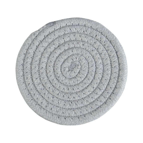 Gray Woven Cotton Rope Trivet Coaster, Heat Resistant Non-Slip Round Table Mat For Kitchen Restaurant, 1 Pack