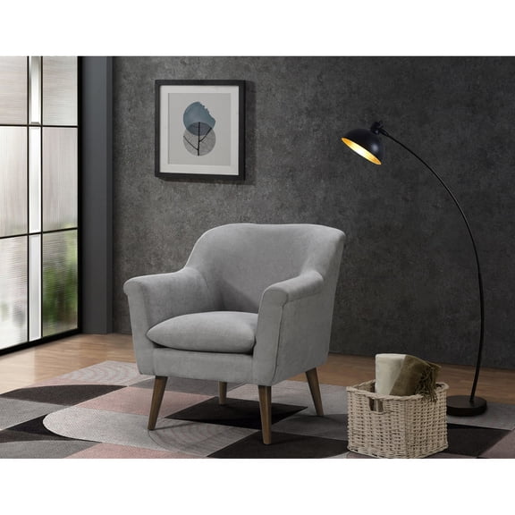 Gray Woven | Mid - Century Style & 26.8" Arm Height | Library Reading Chair