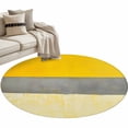thumbnail image 1 of Gray Yellow Color Block Round Area&nbsp;Rug 3ft Retro Non-Slip&nbsp;Washable Circle Rugs Soft Felt Indoor Floor Mat for Bedroom Kitchen Living Room Bathroom, 1 of 9